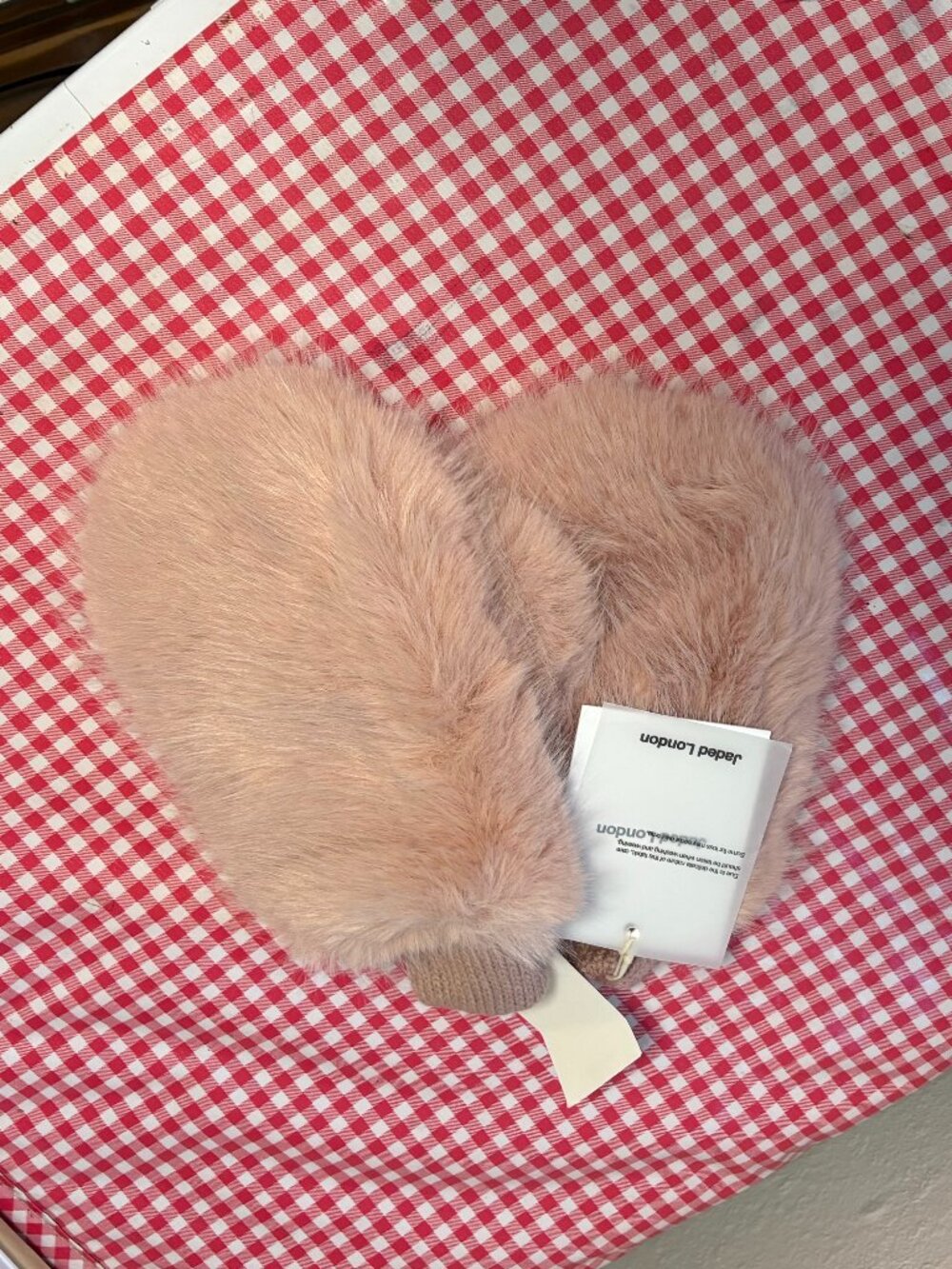 New Jaded London Mara Faux Fur Gloves in Pink